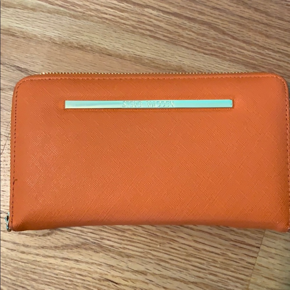 Steve Madden Orange and Gold Wallet
